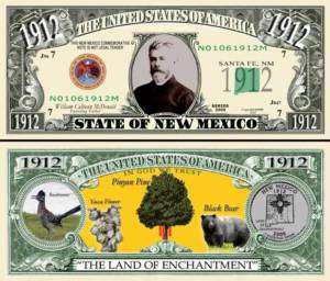 THE STATE OF NEW MEXICO QUARTER DOLLAR BILL (2/$1.00)  
