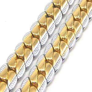 24 SUBLIMATE 18K Y/W GOLD GEP CHAIN SOLID GP NECKLACE  