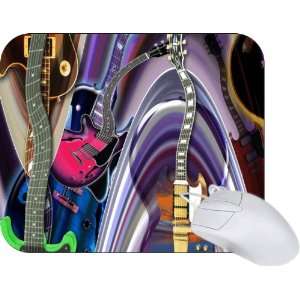  Rikki Knight Retro Guitar Kaleidescope Design Mouse Pad 