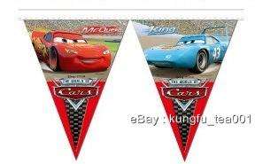 Disney Cars Lighting McQueen Birthday Party Xmas Bunting Flag Banner 