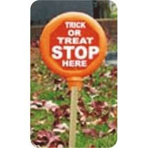  Trick or Treat Stop Sign Lighted Halloween Yard Decoration 