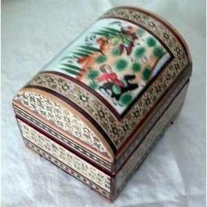 Persian Lined Decorative / Jewelry Box Treasure Chest Embossed with 