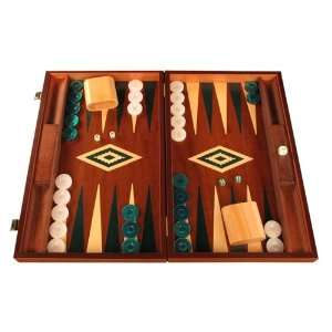   Wood Backgammon Set   Board Game   Large, Brown / Green Toys & Games