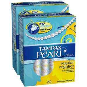 Tampax Pearl Unscented Regular Tampons with Plastic Applicator 20 ct 