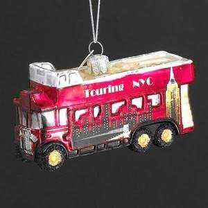 Stunning New York City Glass NYC Tour Bus Christmas Ornament #C4514 
