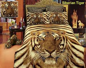 Siberian Tiger King Full Queen Duvet Comforter Bed Bedding Set 