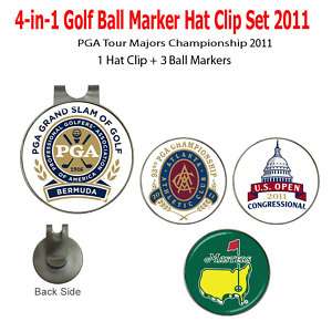 2011 PGA Tour Majors 4in1 Golf Ball Marker Hat Clip Set  