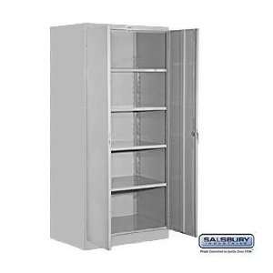Storage Cabinet   Standard   78 Inches High   18 Inches Deep   Gray 