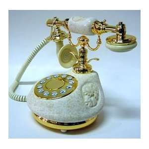  Porcelain French Phone Ivory with Sunflowers