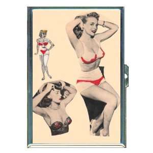  1950s Pin Up Scrapbook Cuties ID Holder, Cigarette Case or 