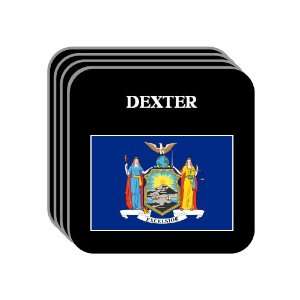 US State Flag   DEXTER, New York (NY) Set of 4 Mini Mousepad Coasters