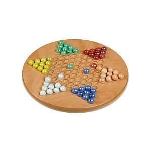  Solid Wood 11.5 Chinese Checkers Set with Glass Marbles 