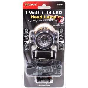 Ampro Tools T19790 1 Watt + 14 LED Headlamp