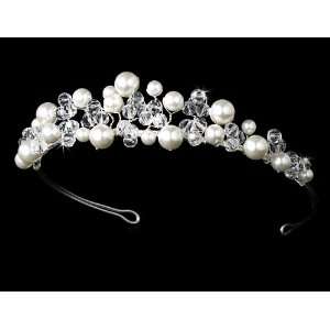  Ivory Pearl & Swarovski Bridal Tiara HP 8135 Beauty
