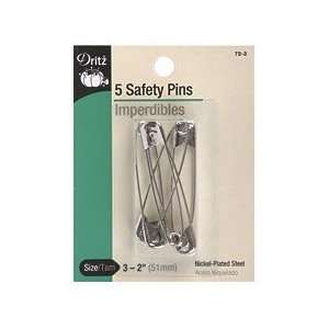  Dritz Size 3 Large 2 (51mm) Safety Pins Nickel Plated 