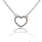 Bling Jewelry Sterling Silver Diamond CZ Pave Mini Heart Pendant 