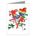 Artsmith Inc Greeting Cards (10 Pack) Family Of Parrots On Tree