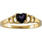   Diamond Rings Childrens Jewelry 14k Gold Amethyst Heart Ring Size 3