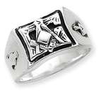 Jewelry Adviser rings Sterling Silver Antiqued Masonic Ring Size 11