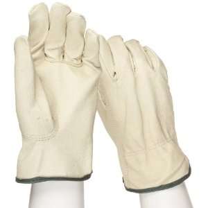 West Chester 9940K Leather Glove, Shirred Elastic Wrist Cuff, 9.75 