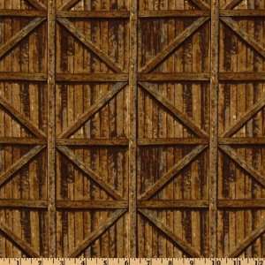  44 Wide Apple A Day Barn Door Brown Fabric By The Yard 