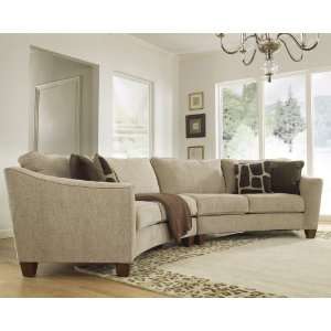Classic Curves   Stone 2 Piece Curved Sectional Sofa by Ashley 