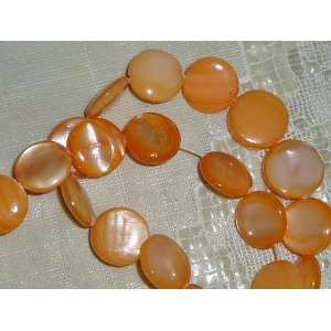   Apricot Mother Of Pearl Coin Beads Drops Arts, Crafts & Sewing