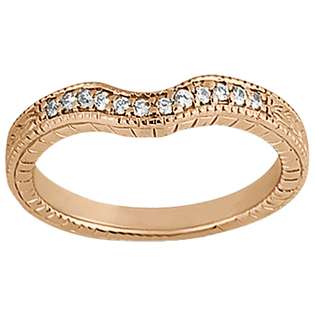 Antique Style Engagement Ring and Matching Wedding Band 18k Rose Gold 