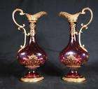 vintage ewer urns vases French rose porcelain glass brass Victorian 