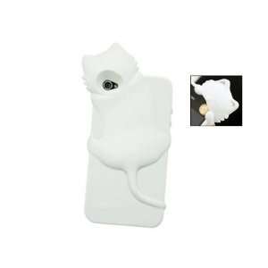  White TPU 3D Animal Cartoon Case Cover Skin for iPhone 4 