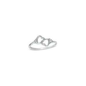   Accent Double Heart Promise Ring in 10K White Gold hearts Jewelry