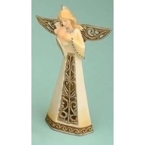  5.5 Christmas Morning Porcelain Angel with Cross Ornament 