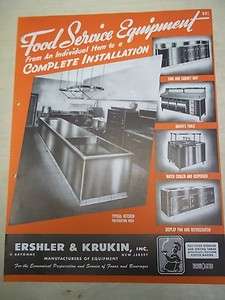 Vtg Ershler&Krukin Brochure~Food Service/Kitchen~Catalog~1946  