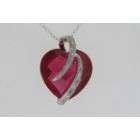 Amethyst and Lab Created White Sapphire Heart Pendant