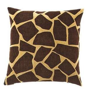 Canaan 24 x 24 Giraffe chenille brown animal print pattern throw 