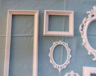   Ornate Cottage White Picture Frames Wood Metal Resin Many Sizes  
