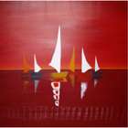   Sail   Hand Painted Contemporary Artwork Abstract Scenic 39 in x 39 in