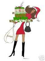 Gifts for Santa christmas cards African American diva  