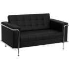 flash furniture lesley series black leather love seat with encasing