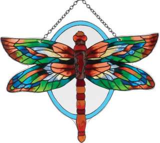 Stained Glass Water Cut Fired DRAGONFLY Suncatcher  