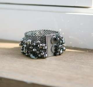   Crystal Beads Lodestone/Magnet Chain Cuff Bracelet COOL STYLE  