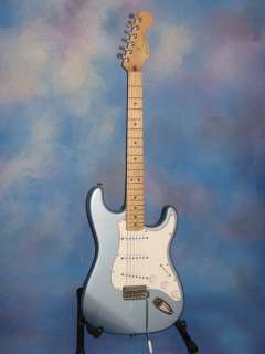   goes real well with the metallic blue color Great guitar for the