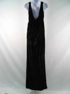 SUSAN LAZAR Black Velvet Long Sleeveless Dress Sz 2  