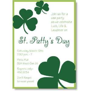  Falling Clovers Party Invitations 