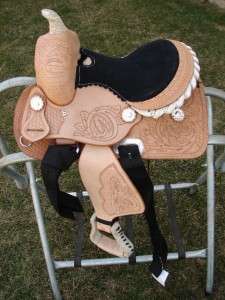 Black seat Mini Kid Pony NATURAL LITE OIL Leather Western Trail 