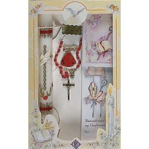  Confirmation Gift Set   CNB Candle, Keepsake, Rosary, Confirmation 