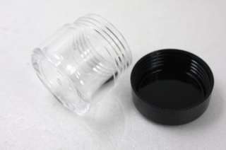   15 gram Plastic Jar ( Clear Container / Base with Black Lid )  