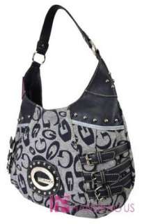 Denim Signature G Fashion Handbag Shoulder Bag SET Blue  