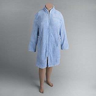 Womens Plus Fleece Zip Front Robe  Hotel Spa Clothing Intimates 