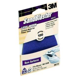 3M SandBlaster 9672 120 Grit Mouse Sandpaper Sheets, 4 Pack at  